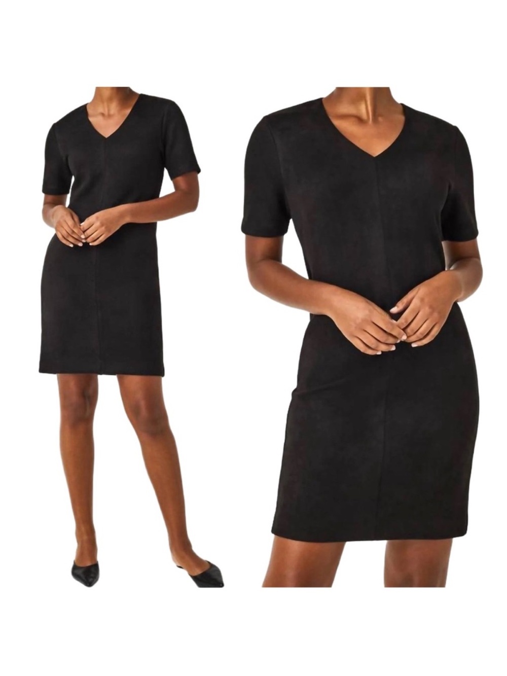 Spanx Classic V-Neck Black Short Sleeve Dress NWT  medium size